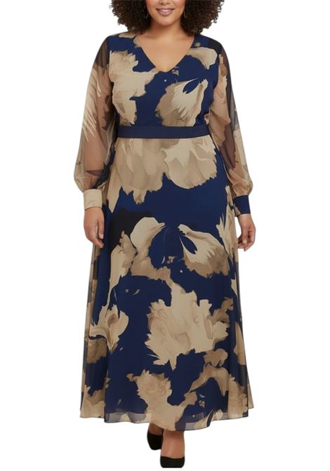 Patterned midi dress OLTRETEMPO | dress | OC91959/01093